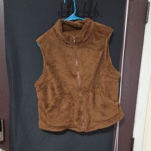 SHEIN Brown Fleece Vest
